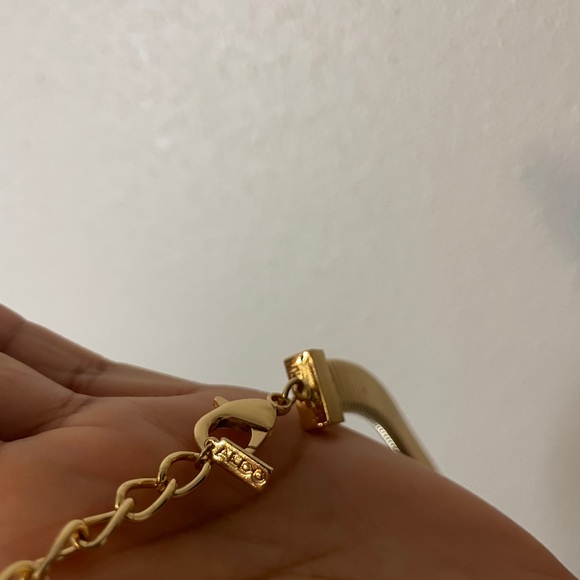 Aldo Yellow Gold Infinity Snake Serpent Necklace Choker - Picture 7 of 7